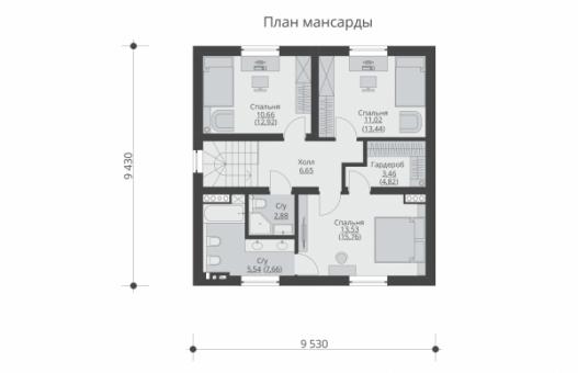 Одноэтажный жилой дом с мансардой и подвалом